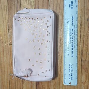 Baby Pink Sephora Cosmetic Pouch, Gold star, rose gold zipper